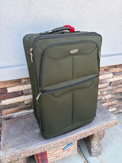 Dockers Olive Green Soft-Side Luggage Suitcase 29” H