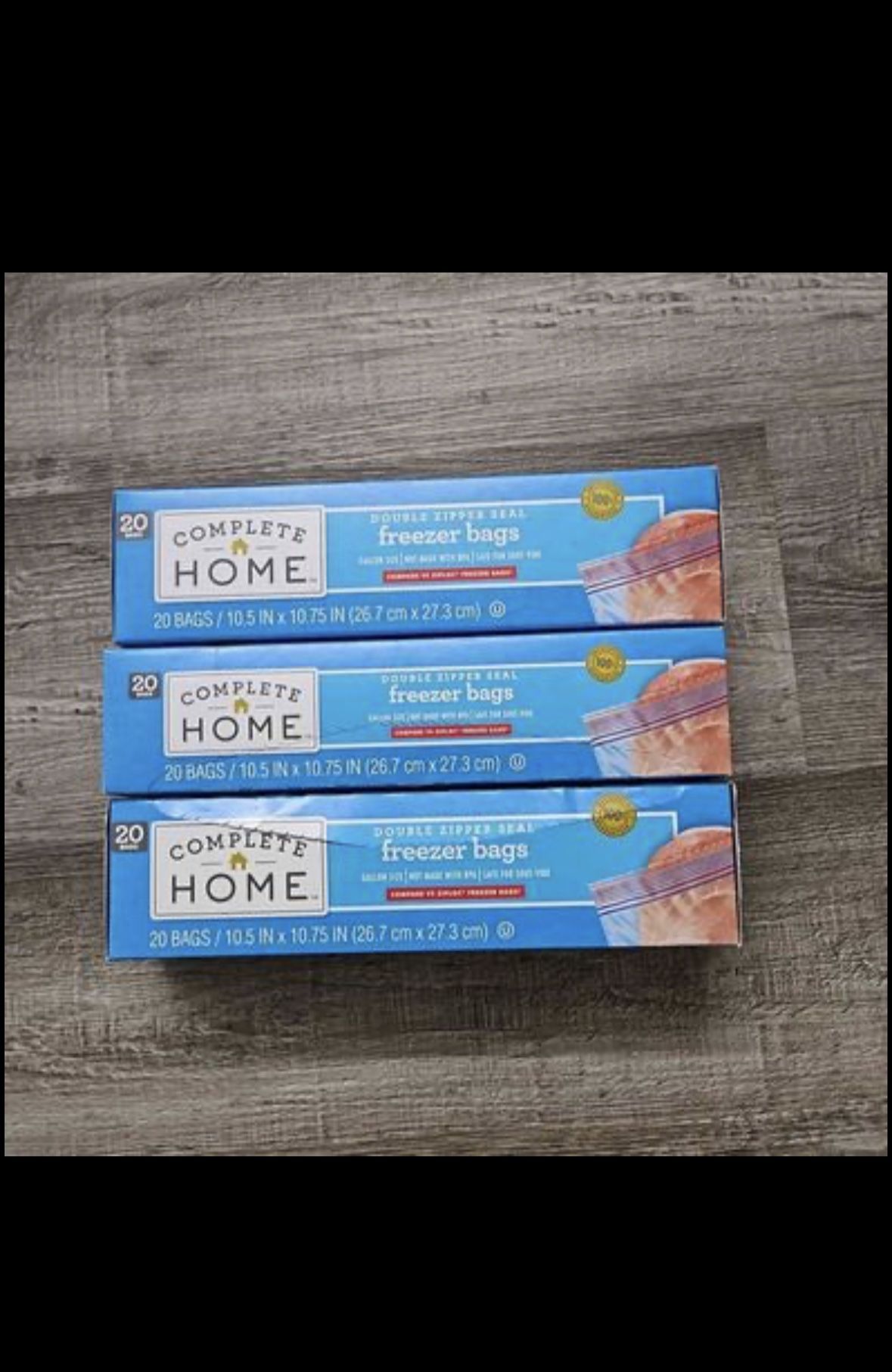 Zipper Freezer Bags Gallon 20ct, Double Zipper Seal