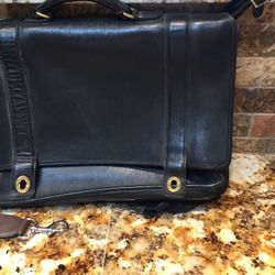 Black leather Coach briefcase