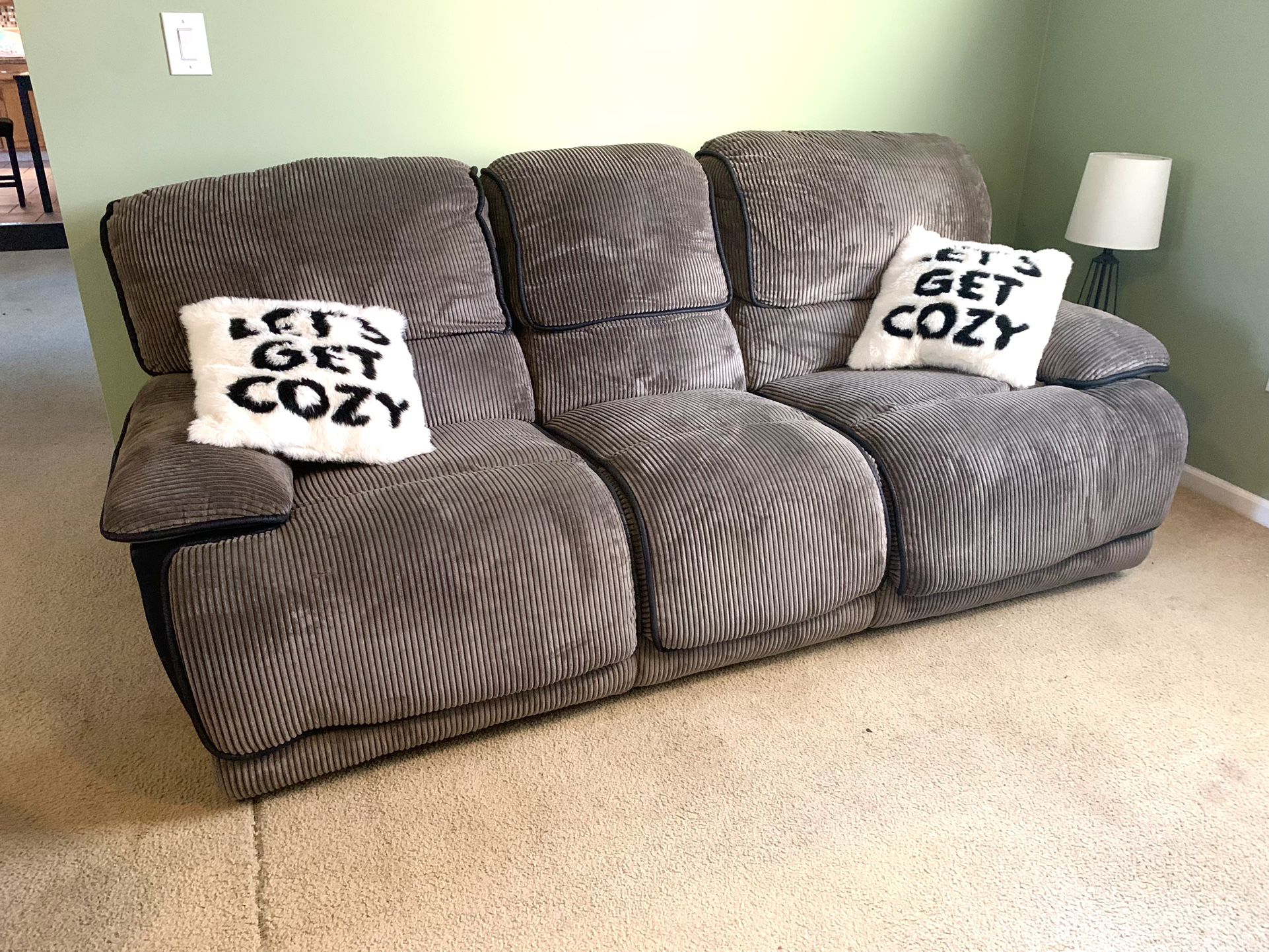 Recline Sofa Gray Good Conditions 