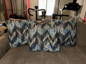 Three goose down large pillows, approximately 22 or 24 inches high