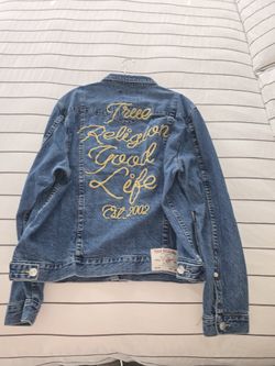 True RELIGION RED DENIM JACKET SIZE 3XL BRAND NEW 