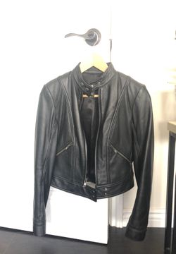 BCBG leather motorcycle jacket size 2