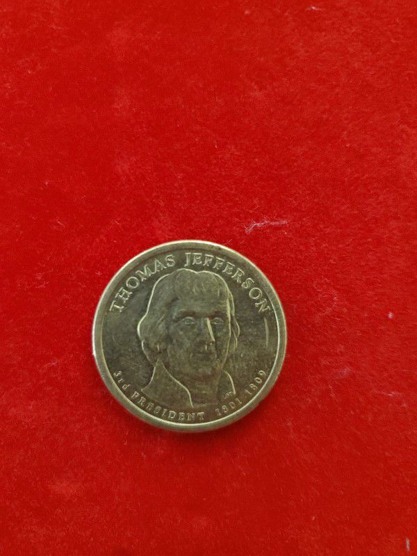 Thomas Jefferson 3rd President U.S. One Dollar Coin 1