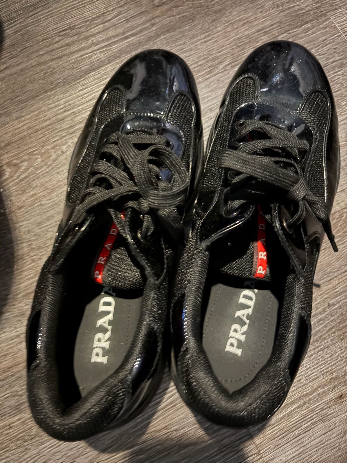 Patent Leather and Technical Fabric Prada America's Cup Sneakers