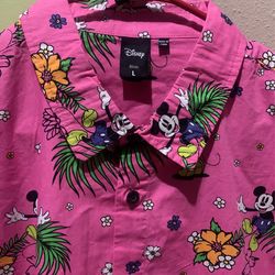 Disney Pink Mickey Mouse Neff Size L Hawaiian Shirt