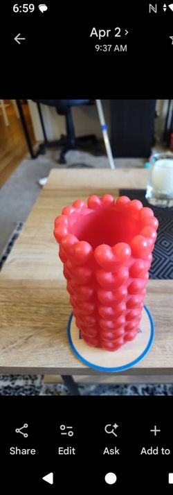 Tall Round Red Battery Operated Candle