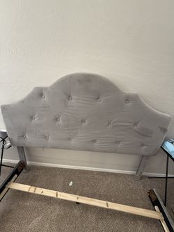 Grey Velvet Headboard ONLY