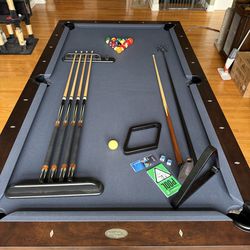 Custom King James Pool Table w/ Dining Top & Bench - PRISTINE CONDITION!!!
