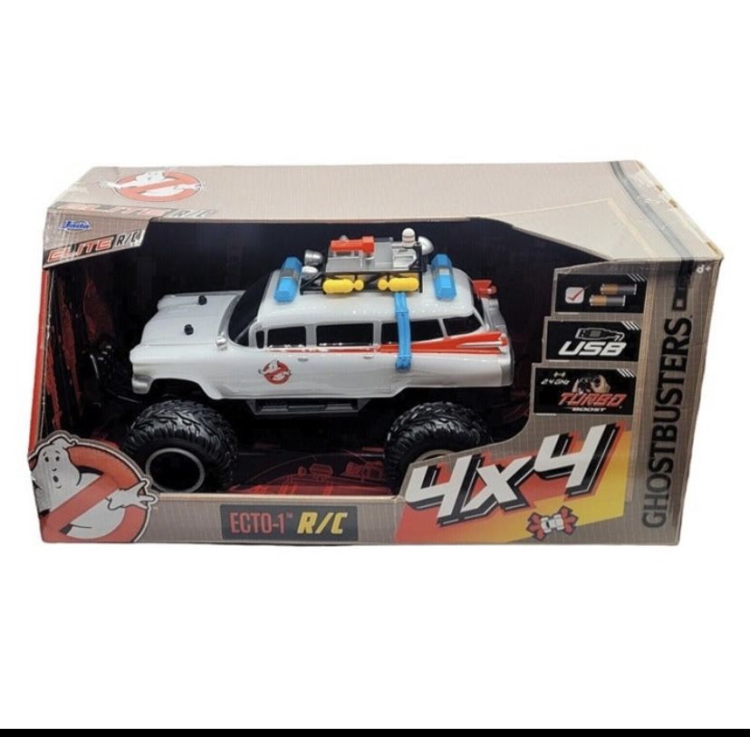 Ghostbusters Jada Elite 4x4 ECTO 1 R/C Monster Truck RC 2.4 GHz USB Turbo Boost