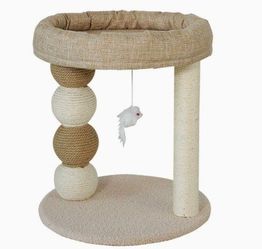 Small Cat Tree with Scratching Ball Columns Compact