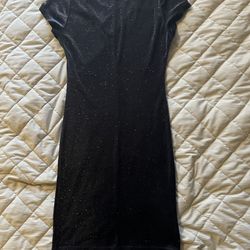 🖤 Black Velvet Sparkle Bodycon Dress