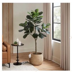StyleWell 5ft Faux Fiddle Leaf Fig Tree in White Pot