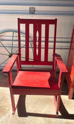 Wooden Red Rocker