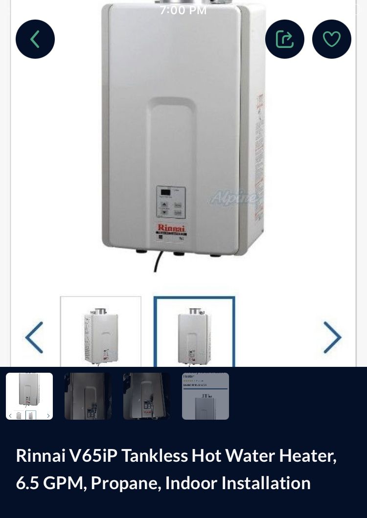 Rinnnia 65pvi  Tankless Water Heater 