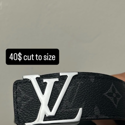 Grey and Black LV belt