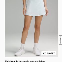 EUC lululemon Lightweight High-Rise Tennis Skirt/Skort, sz 12 - Sheer Blue