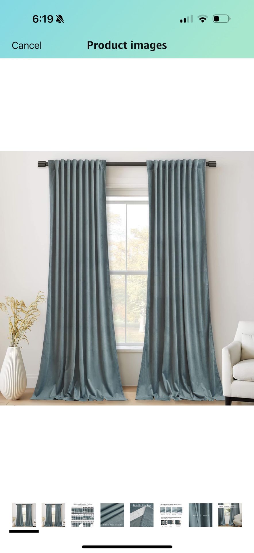 StangH Stone Blue Velvet Curtains for Kids Bedroom 94 inches Long Back Tab Soft Thermal Insulated Room Darkening Window Drapes Home Decor for Living R