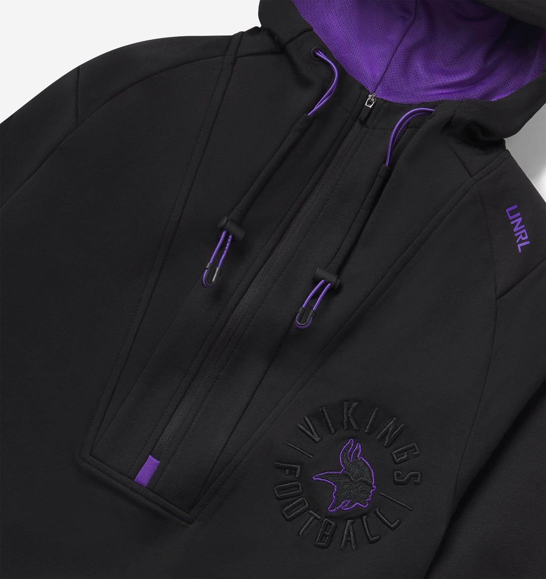 UNRL x Vikings Limited Edition 2023 Black “Encore” 1/4 zip hoodie (XL)