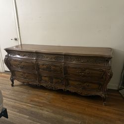 Antique Dresser With Head Board 