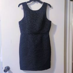 NWOT Forever 21 Contemporary Floral Glitter Embossed Black Metallic Dress Large