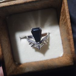 Silver Web Coffin Ring