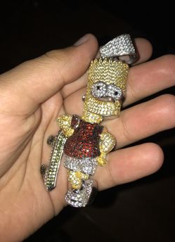 Bart simpson diamond pendant deals