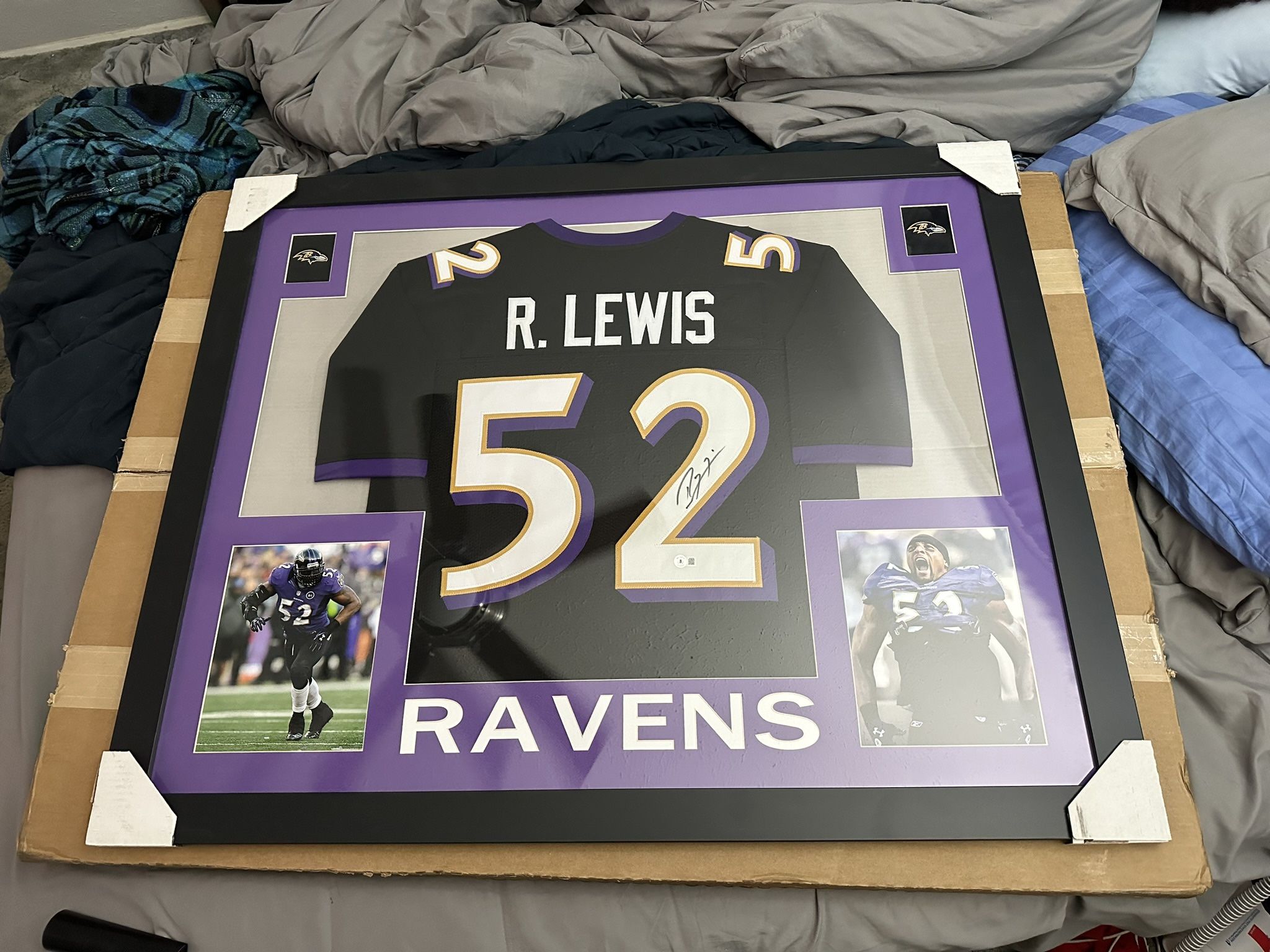 Hall Of Famer Ray Lewis Framed Auto Jersey