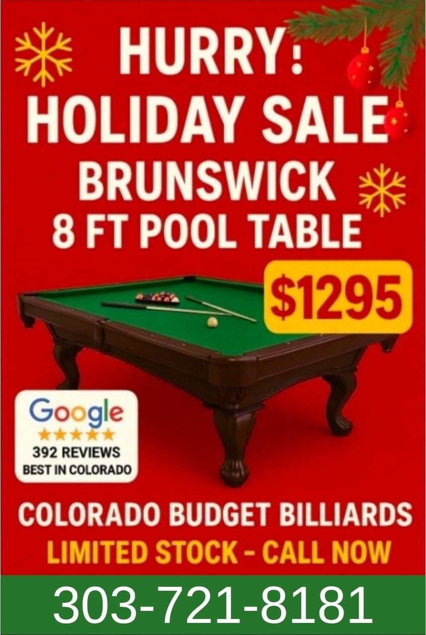 8-ft Brunswick Pool Table For Sale