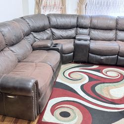 Sectional Reclining Leather Sofa