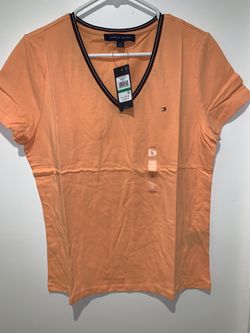 NWT TOMMY HILFIGER VNECK CORAL T-SHIRT 