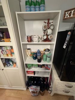 White Display Cabinet with Shelves