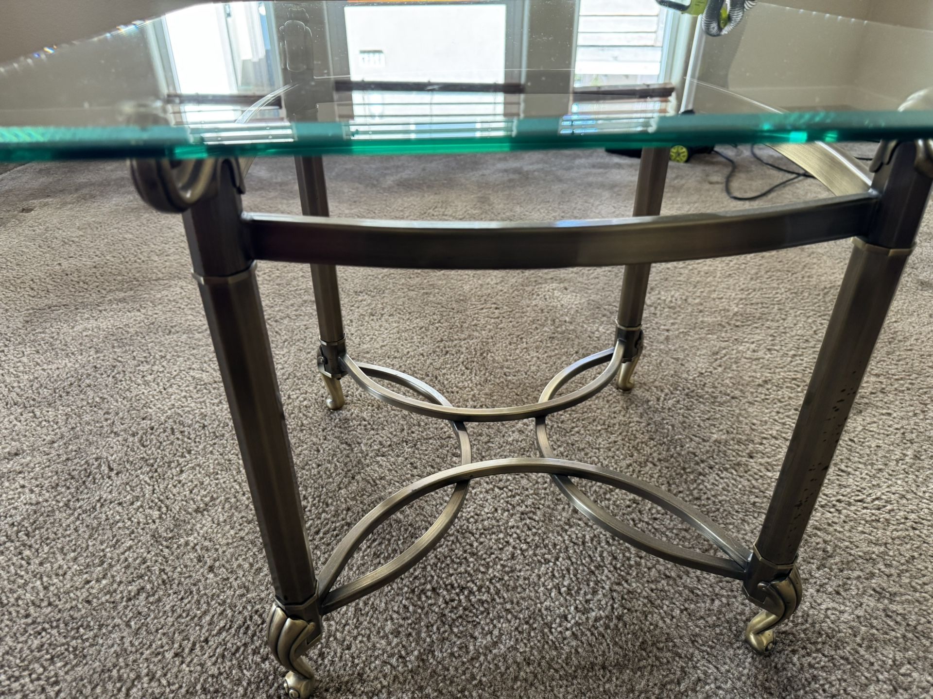 eloquent brass frame glass top end table