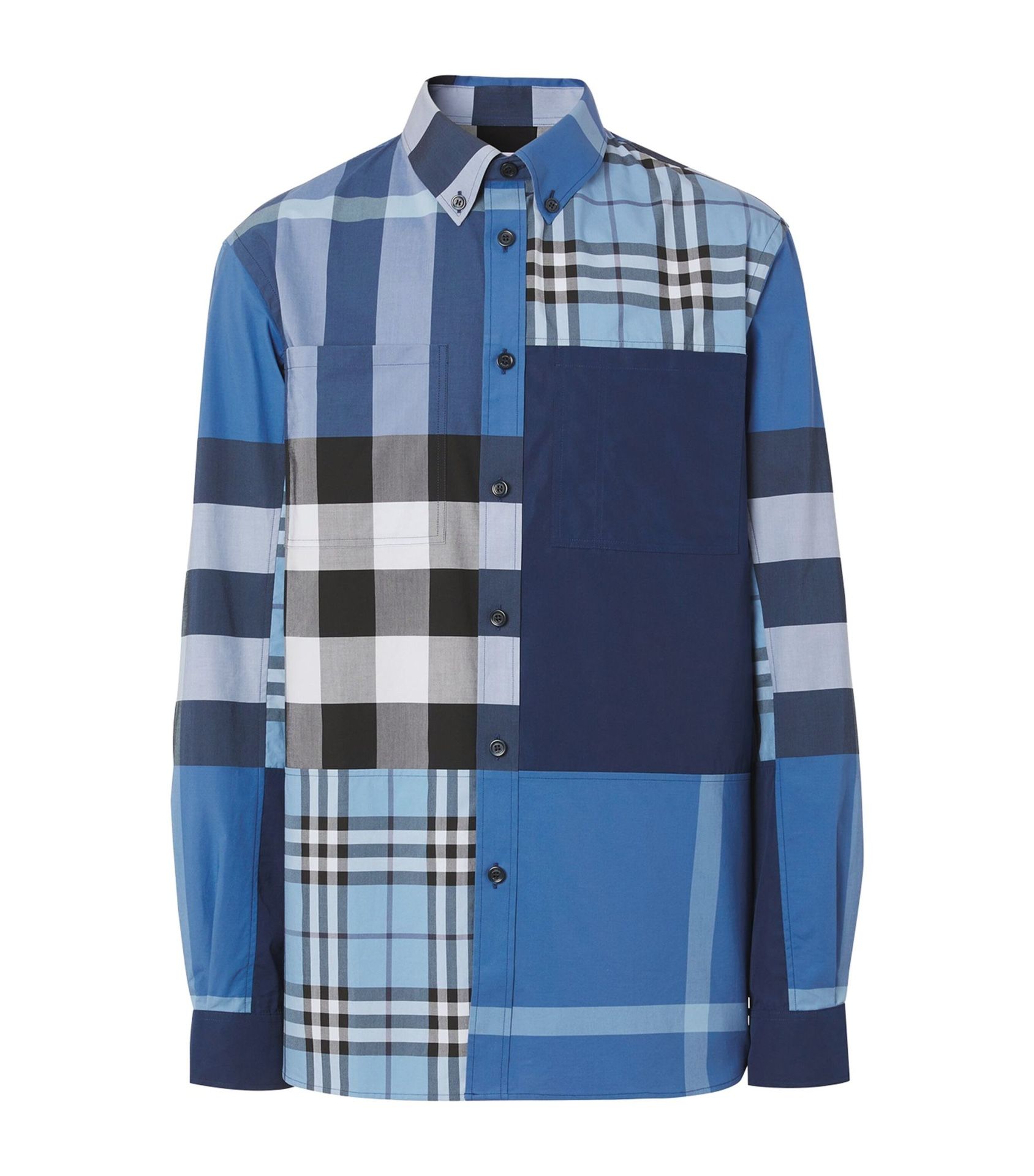 Men’s Burberry Patchwork Check Woven Shirt 