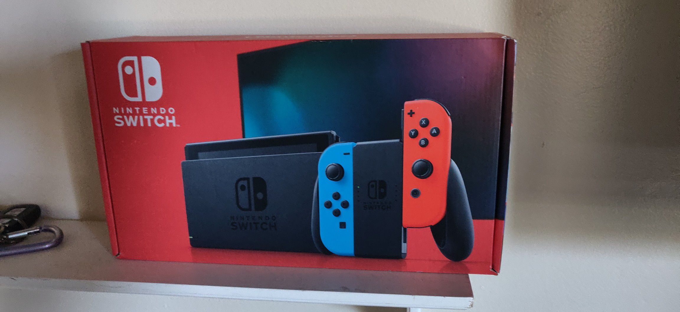 New Nintendo Switch V2 Neon Blue and Red