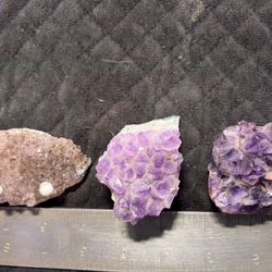 White Druzy Quartz Balls – and Deep Purple Amethyst Bundle 