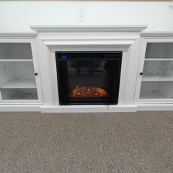 Fireplace (Electric) With Mantle And Shelves