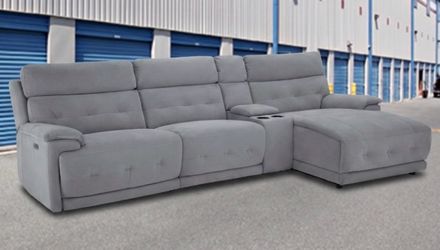 New/ Ex- Display Modern Gray Power Reclining Sectional with Chaise