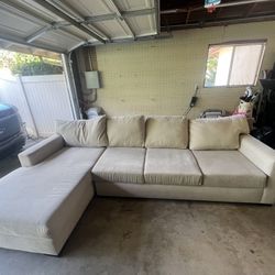 Living Spaces Beige Couch With Chaise 