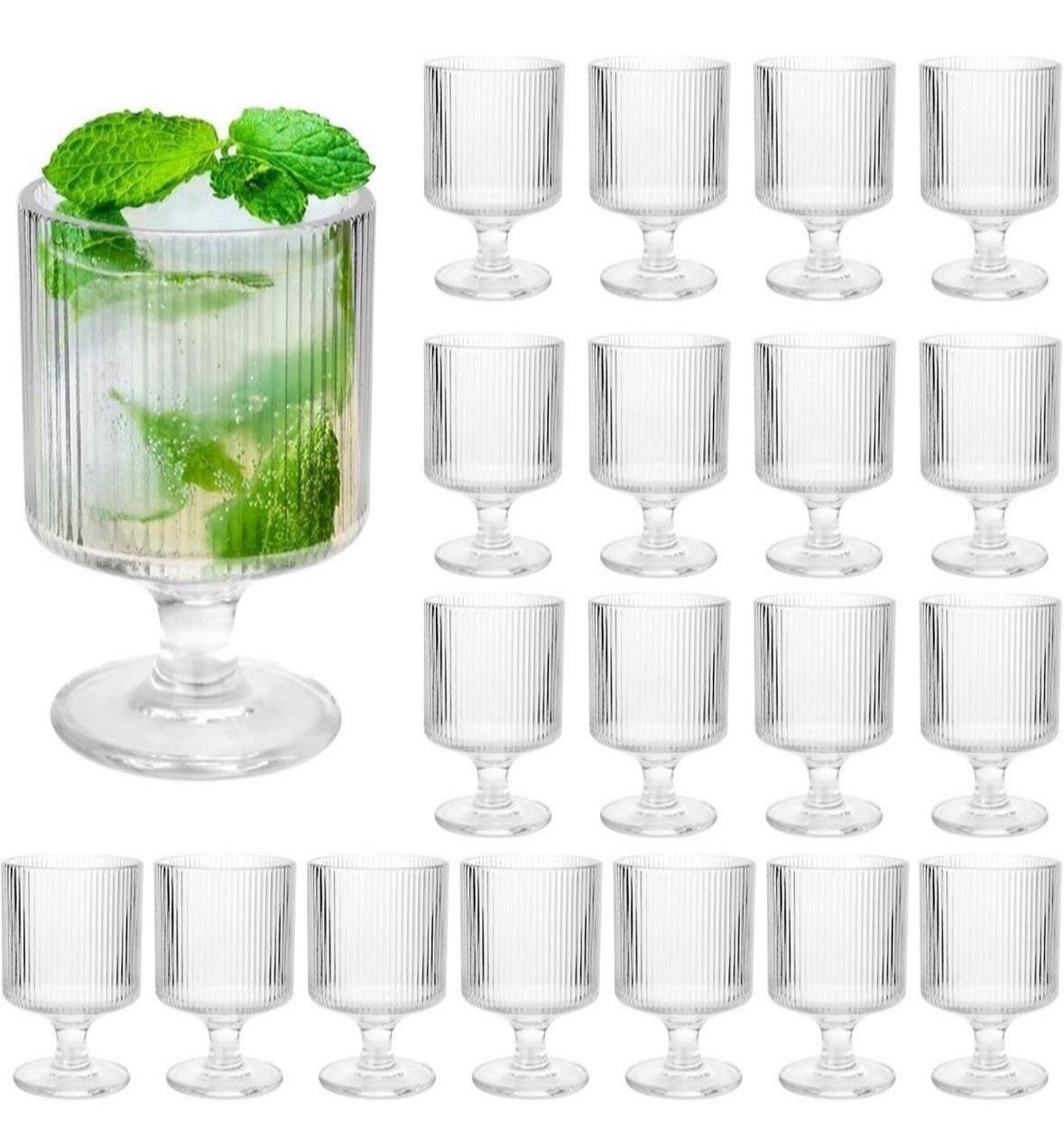 Vintage Ribbed Wine Glasses