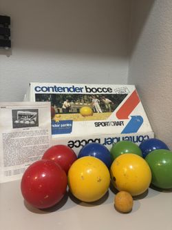 Bocce Set - Vintage Sportcraft Contender Series -Made in Italy