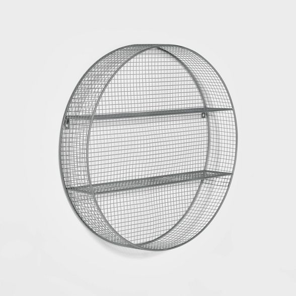 Pillowfort Metal Circle Shelf -Pewter
