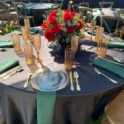 Black Round Table Linens 