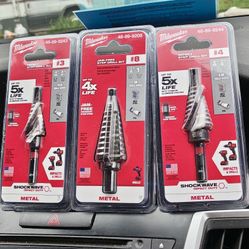 Brand New Milwaukee Shockwave Impact Duty Step Drill Bits 