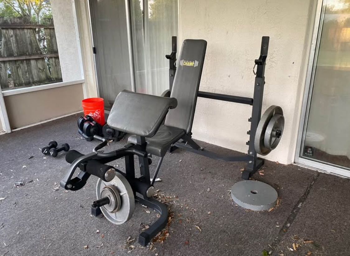 Barbell Weight Set And Bench