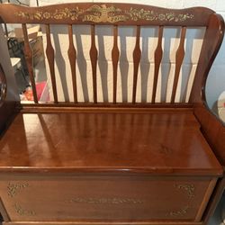  Vintage Bicentennial Wooden Bench w/ Storage – $45 (Warren, OH) 