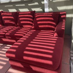Red Sectional Couch Family size
