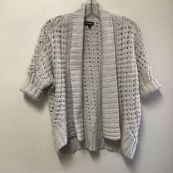 Women’s LOFT Acrylic/wool/alpaca Cream short sleeve heavy knitted cardigan sweater… Size-small