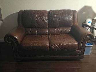 Brown leather  couch set
