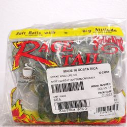 Strike King Rage Lizard 6” Soft Plastic Bass Lure – Watermelon Red & Black